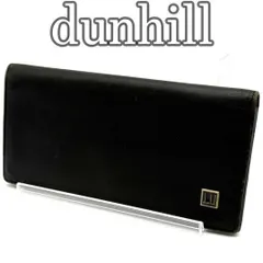 dunhill ダンヒル 長財布 レザー ブラック ロングウォレット 小銭入れあり カード収納 大容量 薄型 二つ折り フラップ メンズ ビジネス フォーマル シンプル クラシック 高級感