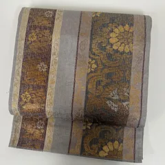 袋帯 正絹 金糸織り込み 上品な加工 六通 MA-4068