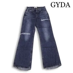 GYDA ジェイダ 通年★ セミフレア クラッシュ デニム パンツ ジーンズ Sz.S レディース