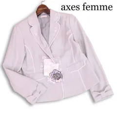 未使用品★ axes femme アクシーズファム 通年 刺繍 レース リボン ワッペン付き ジャケット ブレザー Sz.160 L レディース