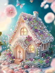 【在庫セール】LEADINTOP ダイヤモンドアート 花 屋 不規則ビーズ 30X40cm かわいい ダイヤモンドペインティング ビーズアート キット モザイクアート 人気 初心者 大人 子供 DIY 手作り 手芸キット プレゼント 芸術品 装飾