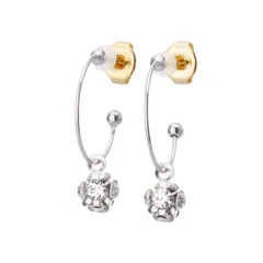 【特価商品】LOKUMI フープ ピアス 日本製 18金 K18ポスト K18 金属アレルギー対応 フープピアス ロンデルボール レディース シンプル シルバー K24 ゴールド ピンクゴールド 人気 ビジュー 小さめ 小ぶり 揺れる 18K ニッケルフリー