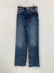 ZARA ザラ デニムパンツ EUR 36/USA 04/MEX 26 ブルー フルレングス 無地 スタンダード ストレート ハイウエスト ヴィンテージ