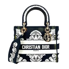 【中古】 Christian Dior クリスチャン・ディオール Lady D-Lite バッグ ミディアム レディディオール ハンドバッグ ショルダー 刺繍 ロゴ レディース 25023930 AO