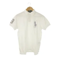 ポロ バイ ラルフローレン Polo by Ralph Lauren ポロシャツ M CUSTOM FIT 白 ホワイト 半袖 ポロプレイヤーロゴ刺繍 ナンバリング刺繍 /CK11 ■GY59