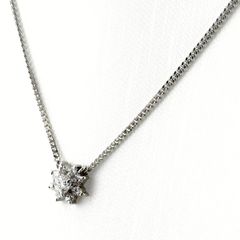 Pt850 ダイヤモンド ネックレス 1.0ct フラワーモチーフ 7石 - メルカリ