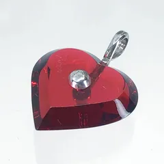 【美品】Baccarat バカラ／ミニハート ペンダントトップ／SV925・クリスタルグラス／レッド・シルバー／BC580