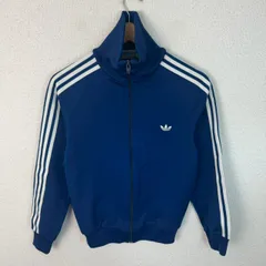 80s adidas アディダス トラックジャケット 無地 ブルー 2号サイズ 古着 レトロ スポーツMIX ストリート
