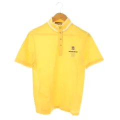 マンシングウェア MUNSINGWEAR ポロシャツ 半袖 M イエロー ホワイト /ES ■GY60