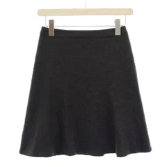 アンタイトル UNTITLED フレアスカート ひざ丈 ワンカラー 無地 ウール 0 ダークグレー /BB ■GY60