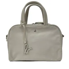 agnes b(アニエスベー) ハンドバッグ美品  - グレーベージュ レザー