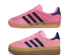 1回着用 アディダス ガゼル ピンク ボールド (厚底) スニーカー