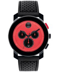 Free Shipping: Movado Men's Swiss TR90 Watch with Black Leather Strap, 435mm, Black