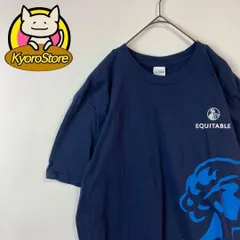 【c090】Tシャツ ワンポイント バックプリント デザイン◎ ネイビー 古着