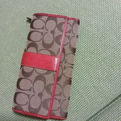 COACH シグネチャー長財布 ブラウン/レッド