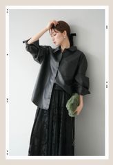 セオリーリュクス ELBEY LIGHT LEATHERライトレザーシャツ ML - メルカリ