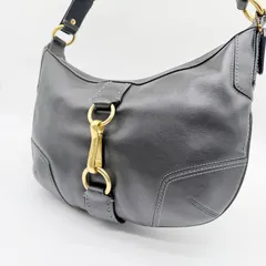 【良品】COACH y2k hobo black leather vintage moon hampton one shoulder bag コーチ ハンプトンズ ホーボー 黒 金具 オールレザー