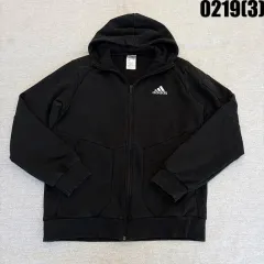 XL adidas ブラック フードジップアップ 0219(3)