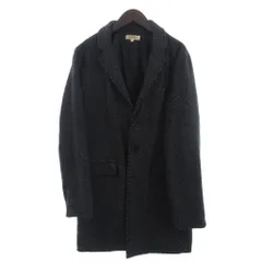 スティールブラウン Steel Brown チェスター コート ヘリンボーン ミドル丈 ウール混 ダークグレー XL