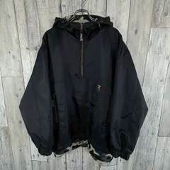 VISION STREET WEAR ビジョン MILITARY COLLECTION ブラック 裏地 迷彩 カモフラ フリース スノボ スノーボード スキー ウェア ハーフジップ アノラック パーカー 中綿 ダウンジャケット メンズ XL サイズ