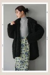 プードルファーダブルミドルコートブラック　lumier esica リュミエ