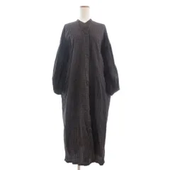 アーバンリサーチ ドアーズ URBAN RESEARCH DOORS シャツワンピース ロング丈 長袖 チェック 茶 ブラウン One