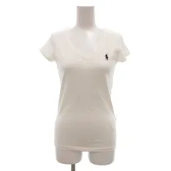 ポロ バイ ラルフローレン Polo by Ralph Lauren Tシャツ XS 白 ホワイト Vネック ロゴ刺繍 半袖 /NL ■GY06