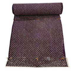 美品】 袋名古屋帯 秀品 紬地 草花 相良刺繍 茜色 正絹 【中古