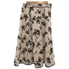 エニィスィス エニシス anySiS フレアスカート 3 白 ホワイト 花柄 ひざ丈 裾ライン /SC ■GY06