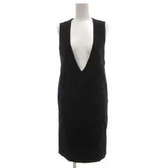 セオリー Theory ワンピース 2 黒 ブラック ノースリーブ ひざ丈 Vネック ポケット付き /SC ■GY06