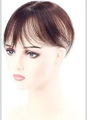 ★HIYE 人毛100% 部分ウィッグ 頭頂部 女性 超軽量 薄地 総手植え 人工頭皮 分け目自由 ボリュームアップ 増毛 医療用 レディース ヘアピース 白髪隠し 増量 ぱっつんバング (栗色, 5×8cm)