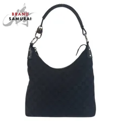美品 GUCCI グッチ ブラック 黒 シルバー金具 GGキャンバス 115003 ショルダーバッグ レディース 504111【中古】