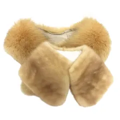 2点セット ティペット マフラー リアルファー ベージュ 小物