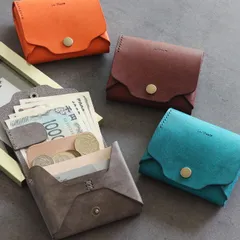 お札が折れない 可愛い二つ折り財布 LF-021 マルゴー×ヌメ革ツートン レザー財布 ミニ財布 革財布 コンパクト財布【受注生産品/30日前後】