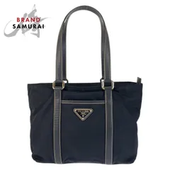 美品 PRADA プラダ テスート 三角ロゴプレート ネイビー シルバー金具 ナイロン/レザー トートバッグ ショルダーバッグ レディース 601009【中古】