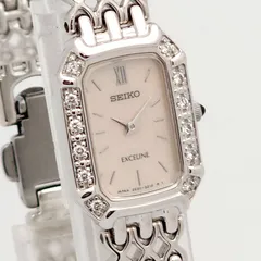 ★美品 SEIKO セイコー エクセリーヌ 2E20-7460 QZ 動作品 シェル ダイヤベゼル