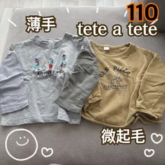 テータテート キャンプ ピザ グレー イエロー 長袖 トレーナー 110のサムネイル