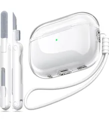 ★MHYALUDO Airpods Pro 第 2 世代/第 1 世代ケースカバー、Airpods Pro ケース第 2 世代 USB C 充電ポートと互換性あり、クリアソフト透明ミリタリーグレード耐衝撃ケース、クリアホワイト