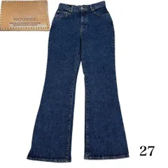 ✨美脚ライン✨MOUSSY MVS FLARE マウジー フレア デニム パンツ ハイウエスト 大きいサイズ 27 濃紺 indigo インディゴ 未使用級 極 美品 レア 希少 入手困難