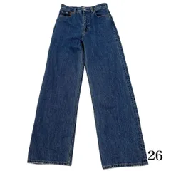 ✨ほぼ新品✨moussy HW 90S STRAIGHT マウジー ハイウエスト ナインティーズ ストレート デニム パンツ 濃紺 indigo インディゴ USED加工 26 レア 希少 入手困難 極 美品