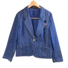 LEONARD ノーカラー デニム ジャケット 金ボタン 総柄 ブルゾン シルク