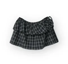 チェック ラップ レイヤード スカート