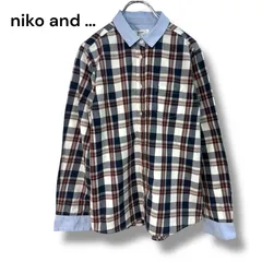 ●棚番号J-4 niko and …　ニコアンド　長袖シャツ　チェック　サイズ3 古着 シャツ チェック柄　クレリック　チェック柄シャツ