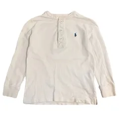 ポロ　ラルフローレン　ジャージー　ヘンリー　カットソー　シャツ　110cm ホワイト　ワンポイント　刺繍