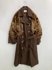 MURUA ムルーア トレンチコート F ブラウン フェイクファー 無地 ロング丈 フードなし