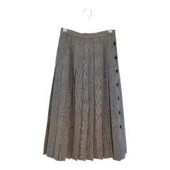 (ハイクオリティ/最高) Cordier ウール70% チェック プリーツ スカート