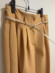 (新品) PLASTIC ISLAND プラスティック アイランド ワイド スラックス パンツ M + ベルト 含む