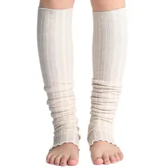 [MKY factory] レッグウォーマー レディース メンズ ロング ウール レーヨン 寝る時 防寒 秋冬 温活 オールシーズン （オフホワイト）