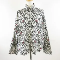 ザラ ZARA シャツ 長袖 総柄 オフホワイト 白 S *T341