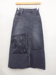 ★4478☆HYSTERIC GLAMOUR ヒステリックグラマー 01243AK04 HYSTERIC GIRLS スリットデニムロングスカート　25